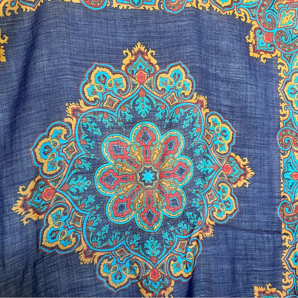 Vintage Ginnie Johansen Wool Scarf with Paisley Design 1986 - Picture 4 of 13